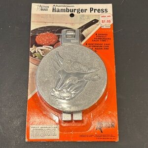 Action Maid Aluminum Hamburger Press Patty Maker Meat Mold COW New